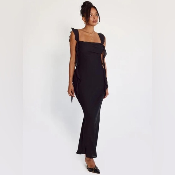 PRINCESS POLLY Lanai Black Maxi Dress 2 - Picture 1 of 8